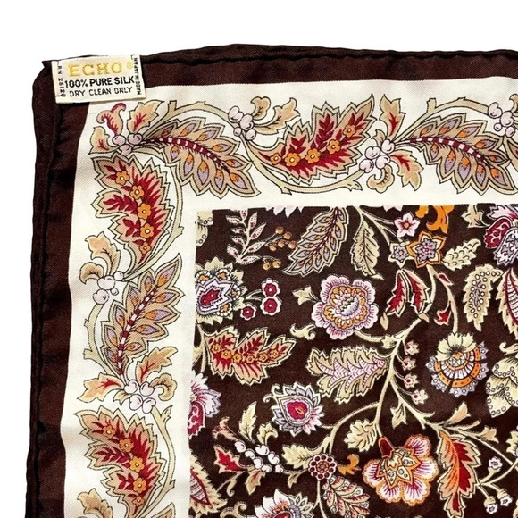 Vintage Echo Floral Silk Scarf - Picture 3 of 3